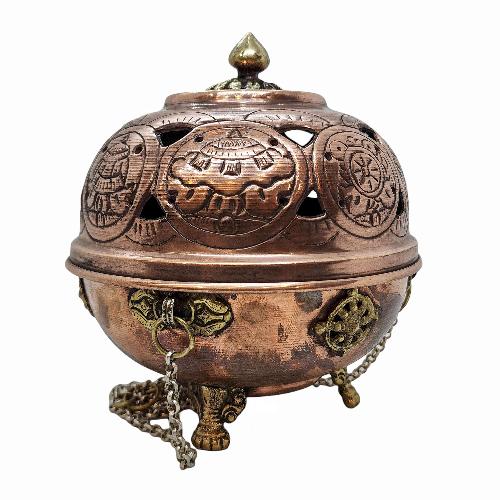 Incense Burner Of Copper With [deep Carving], [hanging & Swinging], [high Quality]