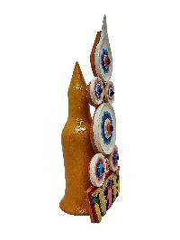 Torma, Buddhist Offering Item Of White Saljey, [wooden Painted]