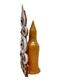 Torma, Buddhist Offering Item Of White Saljey, [wooden Painted]