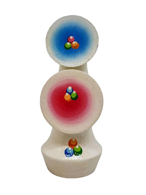 Torma, Buddhist Offering Item Of White Saljey, [wooden Painted]