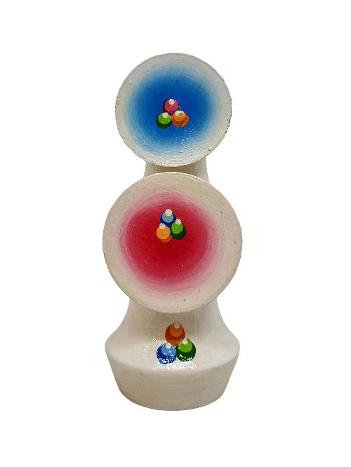 Torma, Buddhist Offering Item Of White Saljey, [wooden Painted]