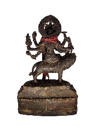 [durga], Buddhist Statue, [antique], [chocolate Oxidized]
