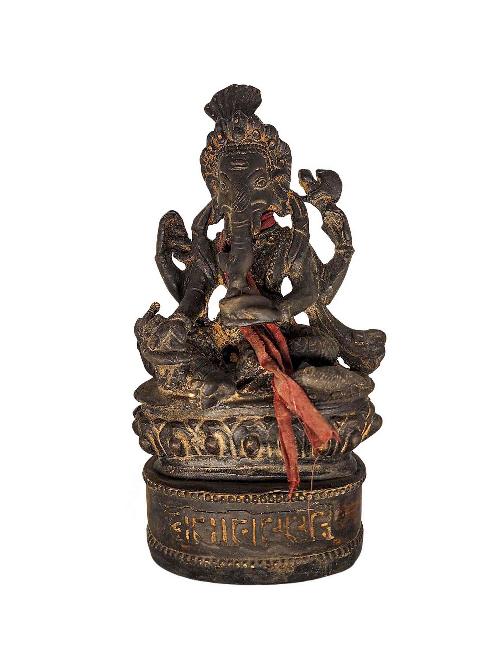 [ganesh], Buddhist Statue, [antique], [chocolate Oxidized]