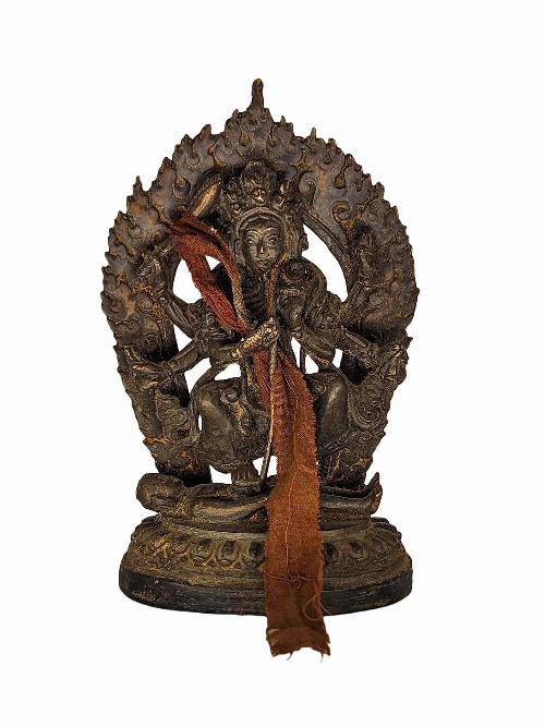 [bhadrakali], Buddhist Statue, [antique], [chocolate Oxidized]