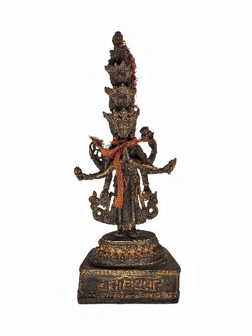 [sahasrabhuja Avalokitesvara], Buddhist Statue, [antique], [chocolate Oxidized]