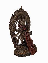 [mahakala Four Arms], Buddhist Statue, [antique], [chocolate Oxidized]