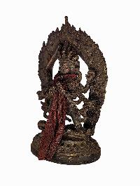 [mahakala Four Arms], Buddhist Statue, [antique], [chocolate Oxidized]
