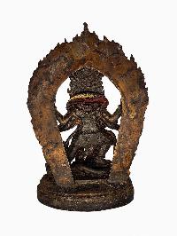 [mahakala Four Arms], Buddhist Statue, [antique], [chocolate Oxidized]