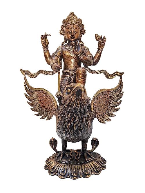 [vishnu] In Garuda, Buddhist Handmade Statue, [antique Finishing]