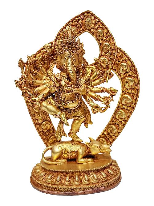 [ganesh], Buddhist Statue, [gold Plated] And [ceramic Molding]