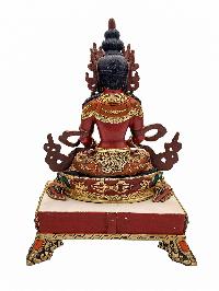 [aparimita], Buddhist Handmade Statue With Stand, [partly Gold Plated], [traditional Color Finishing] And Stone Setting