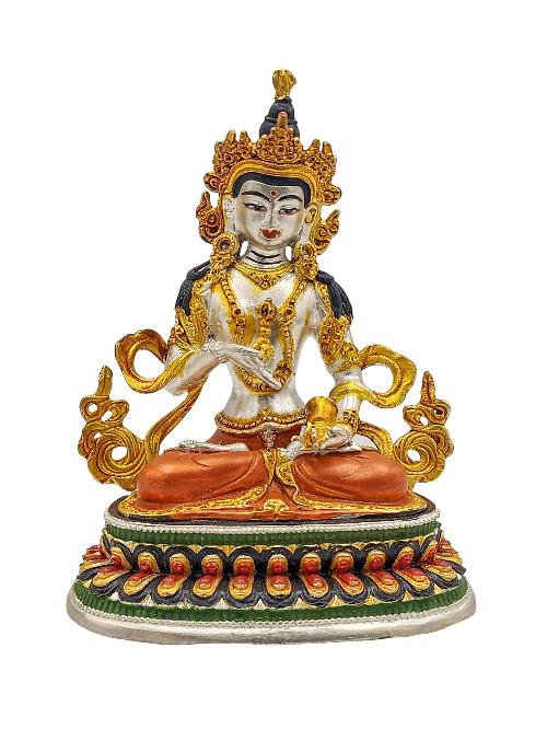 [vajrasattva], Buddhist Miniature Statue, [high Quality], [partly Gold Plated], [traditional Color Finishing], [high Quality]