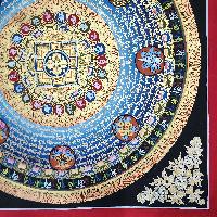 Mantra Mandala Thangka With Double Dorje At Center, Buddhist Traditional Painting, [hand Painted]