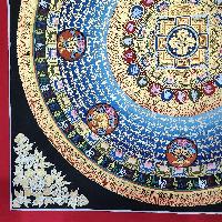 Mantra Mandala Thangka With Double Dorje At Center, Buddhist Traditional Painting, [hand Painted]