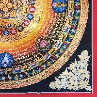 Mantra Mandala Thangka With Double Dorje At Center, Buddhist Traditional Painting, [hand Painted]