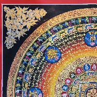 Mantra Mandala Thangka With Double Dorje At Center, Buddhist Traditional Painting, [hand Painted]