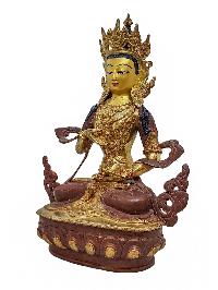 [vajrasattva], Buddhist Handmade Statue, [partly Gold Plated] And [face Painted]