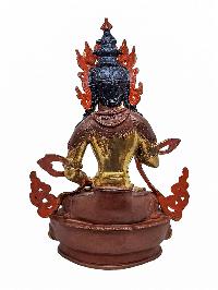 [vajrasattva], Buddhist Handmade Statue, [partly Gold Plated] And [face Painted]