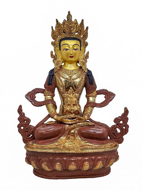 [aparimita], Buddhist Handmade Statue, [partly Gold Plated] And [face Painted]