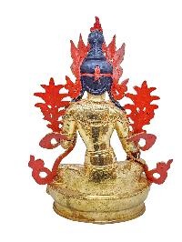 [green Tara], Buddhist Handmade Statue, [gold Plated] And [face Painted]