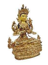 [chenrezig], Buddhist Handmade Statue, [gold Plated] And [face Painted]