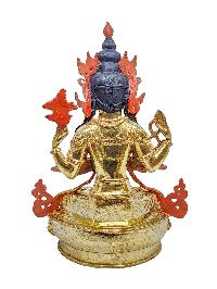 [chenrezig], Buddhist Handmade Statue, [gold Plated] And [face Painted]