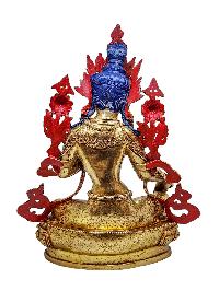 [green Tara], Buddhist Handmade Statue, [gold Plated] And [face Painted]