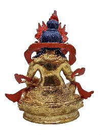 [yellow Jambhala], Buddhist Handmade Statue, [gold Plated] And [face Painted]