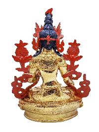 [white Tara], Buddhist Handmade Statue, [gold Plated] And [face Painted]