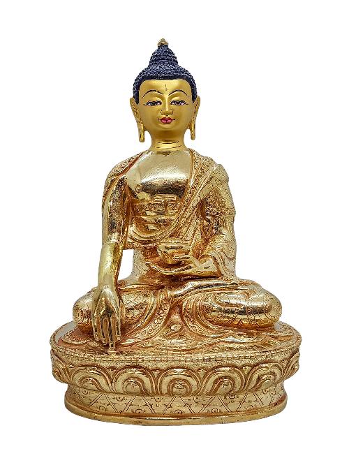 [shakyamuni Buddha], Buddhist Handmade Statue, [gold Plated] And [face Painted]