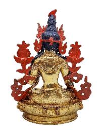[white Tara], Buddhist Handmade Statue, [gold Plated] And [face Painted]
