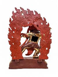 [vajrapani], Buddhist Handmade Statue, [partly Gold Plated] And [face Painted]