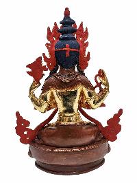 [chenrezig], Buddhist Handmade Statue, [partly Gold Plated] And [face Painted]