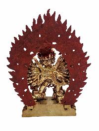 [yamantaka], Tibetan Statue, [full Gold Plated], [painted Face], Megasambhara, Vajrabhairava Heruka