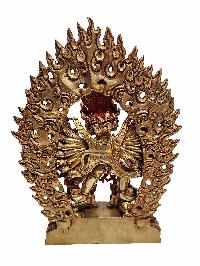 [yamantaka], Tibetan Statue, [full Gold Plated], [painted Face], Megasambhara, Vajrabhairava Heruka