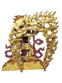 [vajrapani], Buddhist Handmade Statue, [face Painted], [gold Plated] And [stone Setting]