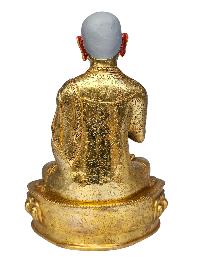 [tsongkhapa], Buddhist Handmade Statue, [face Painted] And [gold Plated]