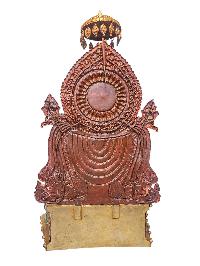 [crown Shakyamuni Buddha On Throne], Buddhist Handmade Statue, [face Painted], [gold Plated] And [stone Setting], [master Quality]