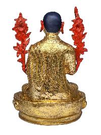[tsongkhapa Set], Buddhist Handmade Statue, [face Painted] And [gold Plated]