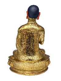 [tsongkhapa Set], Buddhist Handmade Statue, [face Painted] And [gold Plated]
