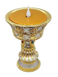 Electric Rechargeable Butter Lamp, Buddhist Ritual Items, [2 Days Battery Backup]