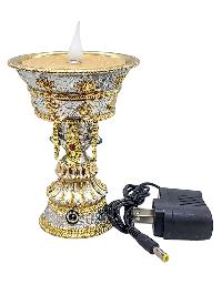 Electric Rechargeable Butter Lamp, Buddhist Ritual Items, [2 Days Battery Backup]