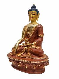 [shakyamuni Buddha], Buddhist Handmade Statue, [partly Gold Plated] And [face Painted]