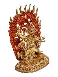 [vajrapani], Buddhist Handmade Statue, [face Painted] And [gold Plated]