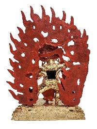 [vajrapani], Buddhist Handmade Statue, [face Painted] And [gold Plated]