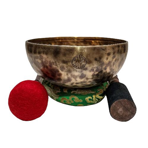 [full Moon Bowl], Buddhist Hand Beaten, Moon Carved, Antique Finishing, [select Accessories]