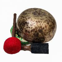 [full Moon Bowl], Buddhist Hand Beaten, Moon Carved, Antique Finishing, [select Accessories]