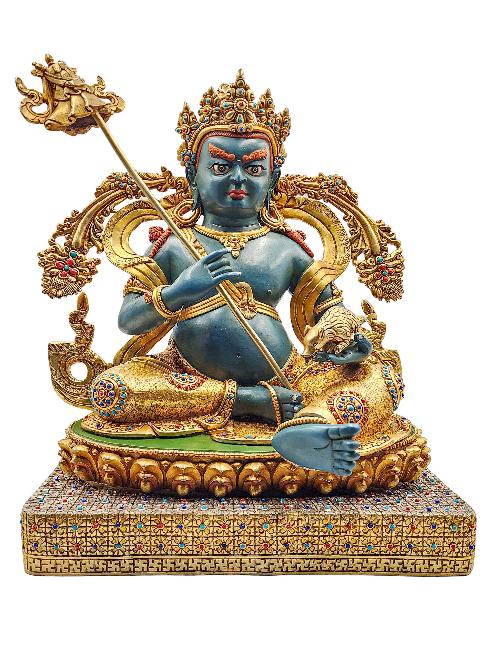 [singha Kuber], [jambhala Namtose], [partly Gold Plated, Traditional Color Finishing And Stone Setting]
