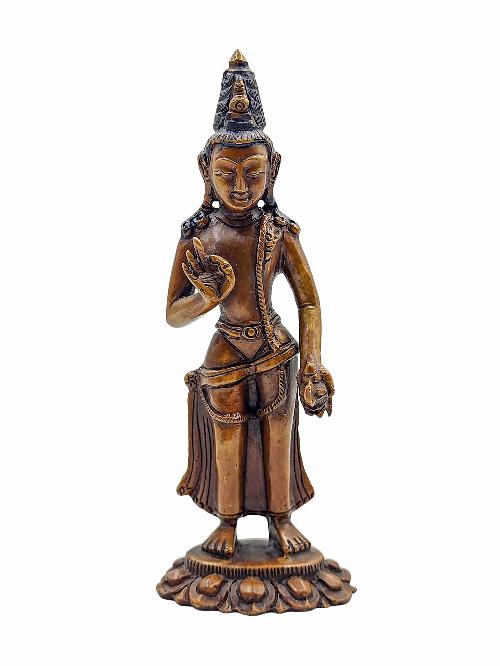 [padmapani Lokeshvara], Buddhist Handmade Statue, [chocolate Oxidized]