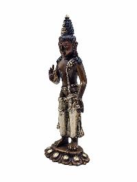 [padmapani Lokeshvara], Buddhist Handmade Statue, [silver And Chocolate Oxidized]